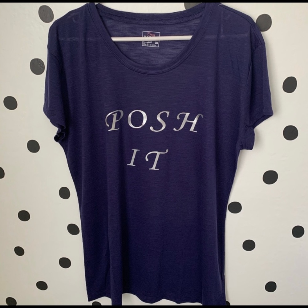 MAKE OFFER 🆕POSH IT PURPLE/SILVER SHIRT 2XL